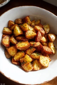 Crispy air fryer breakfast potatoes served on a plate