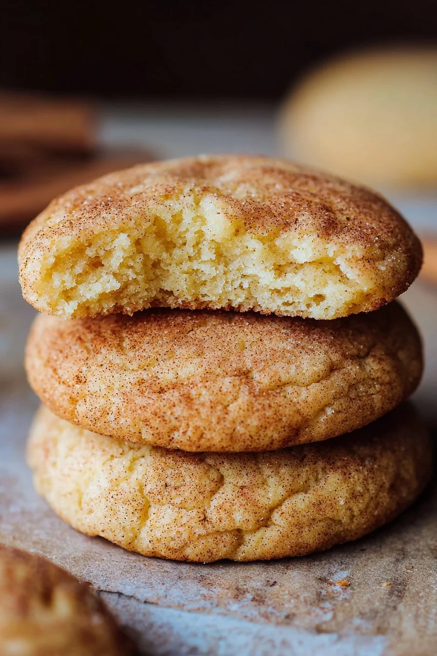 Freshly baked classic snickerdoodle cookies on a cooling rack