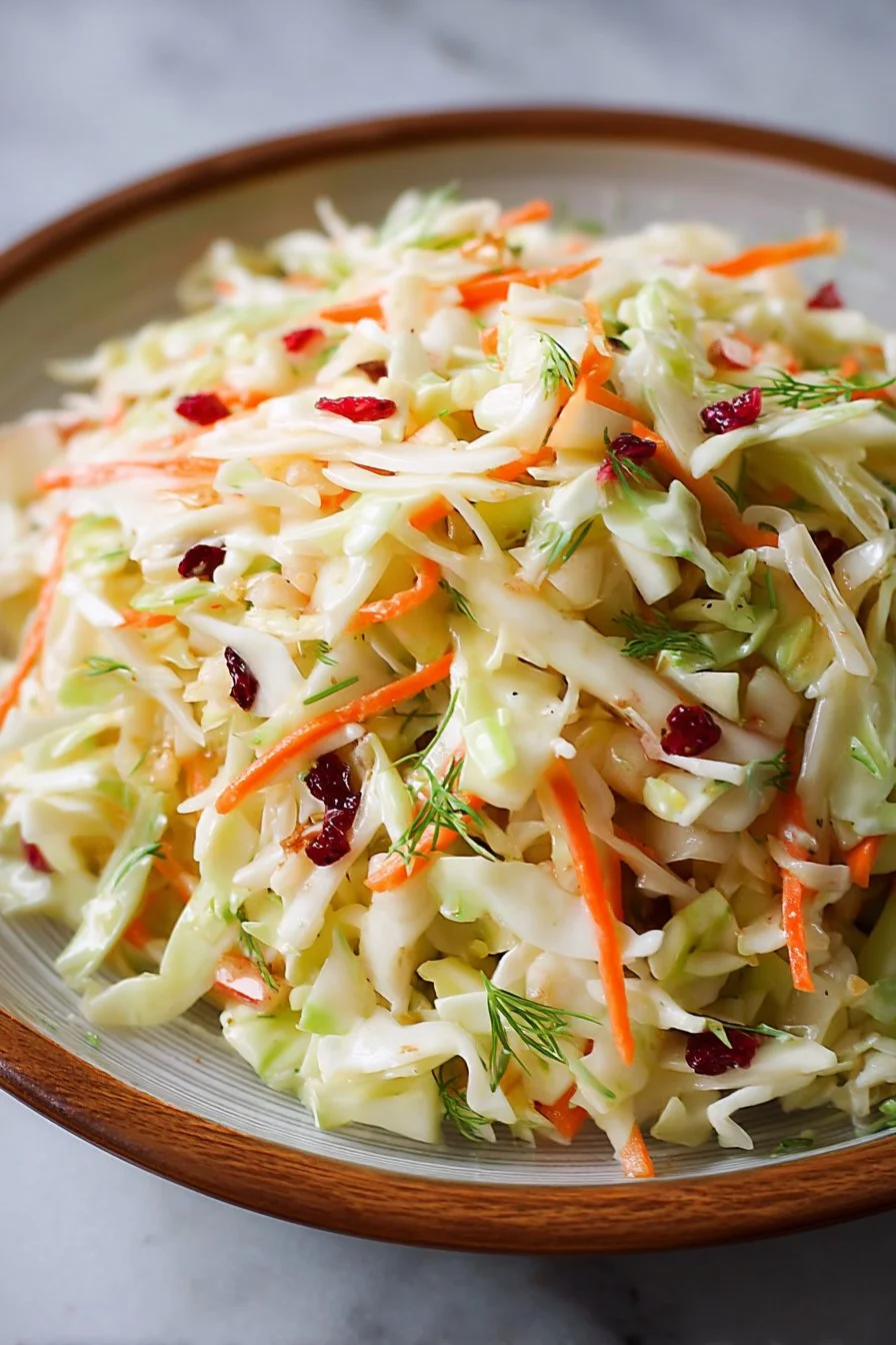 Bowl of easy apple coleslaw with fresh apples and crunchy cabbage