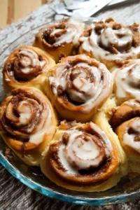 Freshly baked easy cinnamon rolls made from scratch