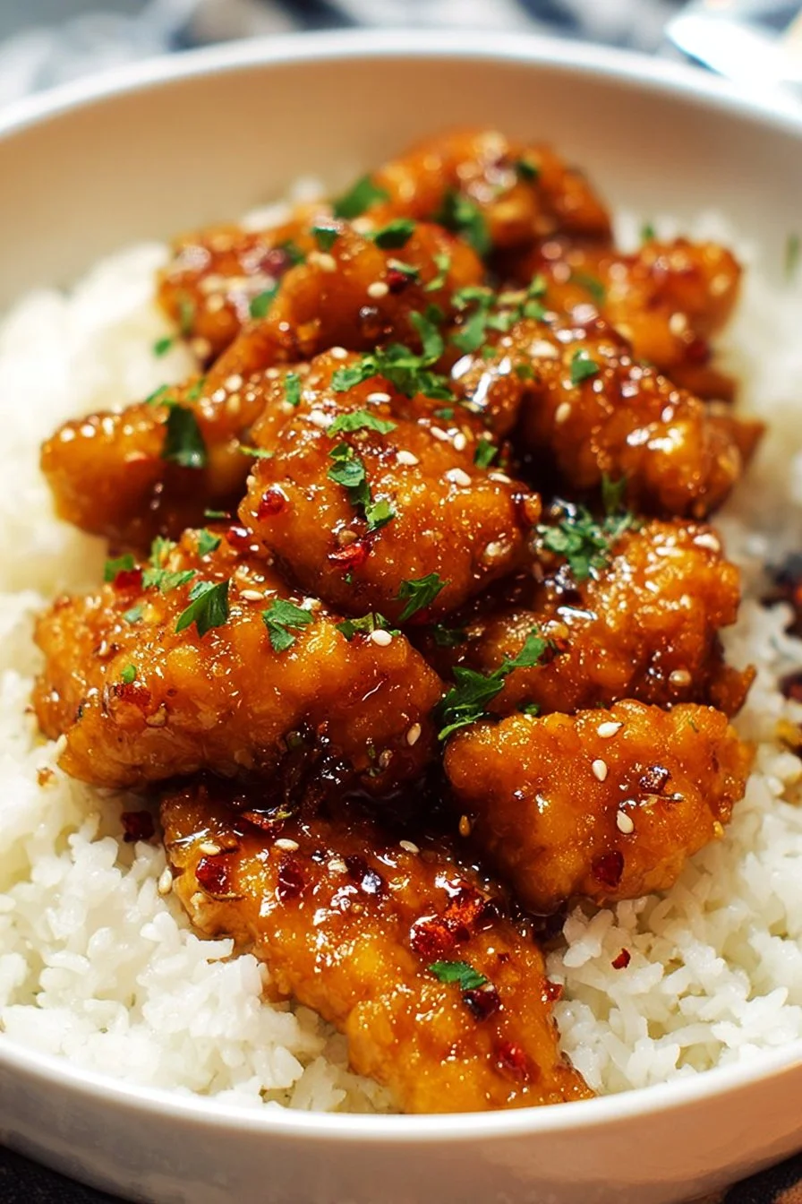 Delicious Honey Garlic Chicken served with vegetables on a plate