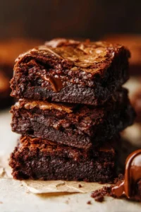 Delicious 3-Ingredient brownies on a plate, perfect for chocolate lovers.