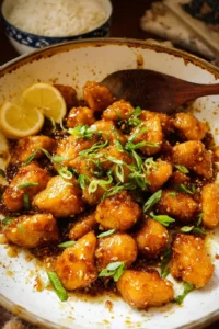 30 Minute Honey Butter Chicken served on a plate with garnish