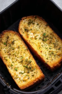 Air Fryer Garlic Bread with crispy edges and buttery texture