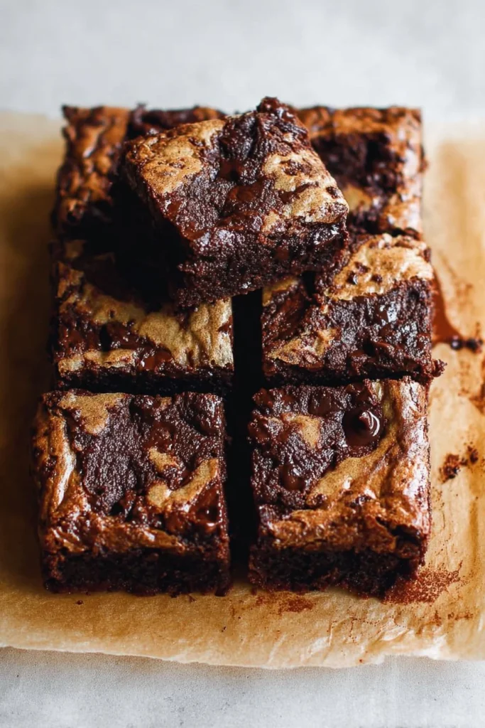 Delicious banana bread brownies showcasing a moist and rich texture.