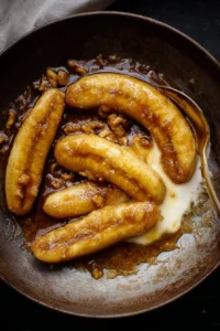 Delicious Bananas Foster dessert with caramelized bananas and rum sauce