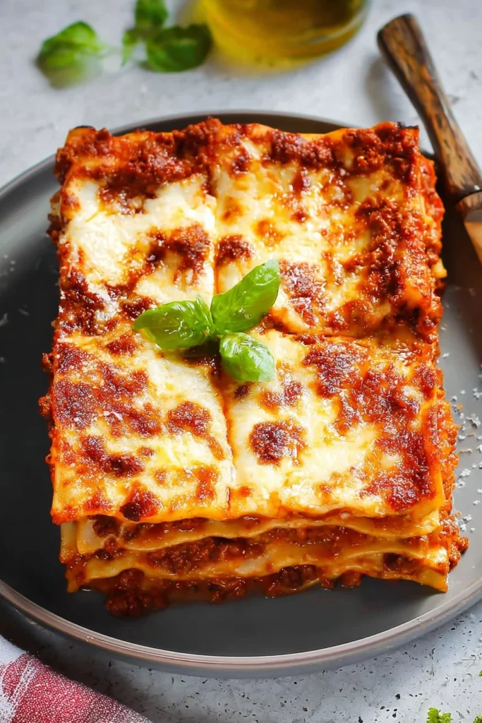 Best Beef Lasagna Recipe 1 Delicious homemade beef lasagna layered with noodles, cheese, and rich meat sauce.