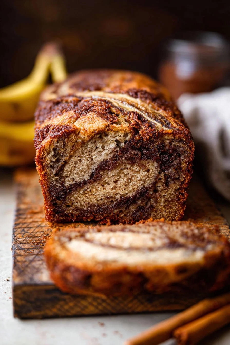 Delicious cinnamon swirl banana bread fresh out of the oven
