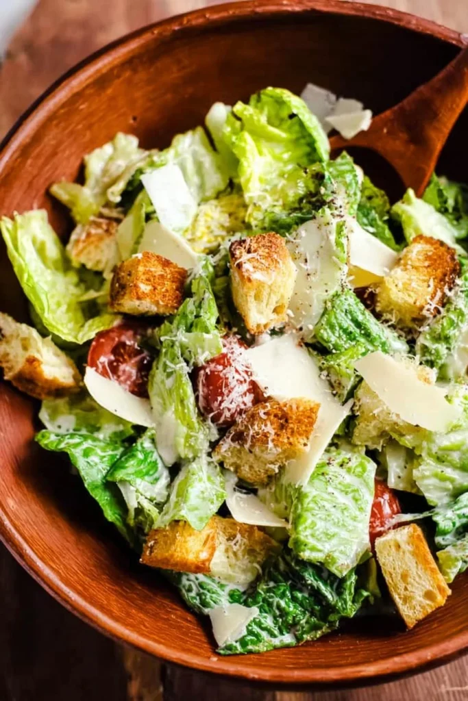 Classic Caesar salad topped with asiago Caesar dressing and fresh ingredients