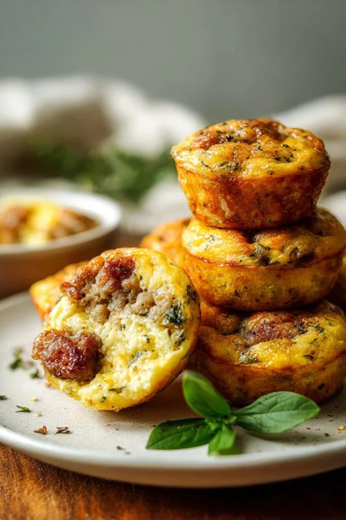 Copycat Starbucks Italian Sausage Egg Bites 1 Delicious Copycat Starbucks Italian Sausage Egg Bites served on a plate