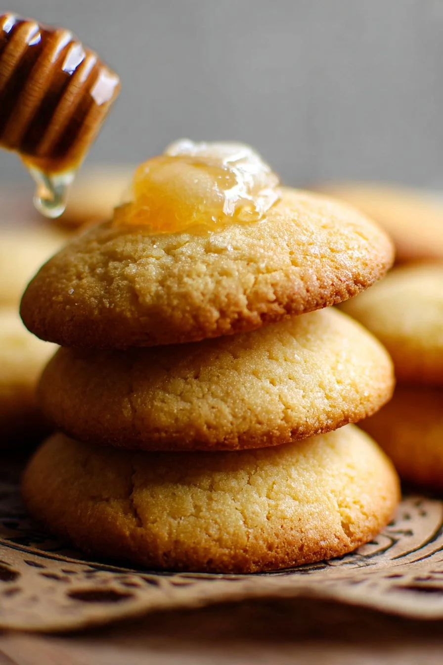 Freshly baked cornbread cookies on a cooling rack