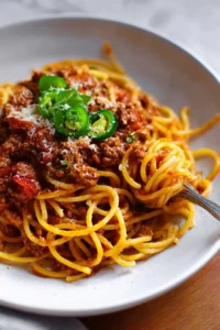 Delicious Cowboy Spaghetti with rich flavors and hearty ingredients