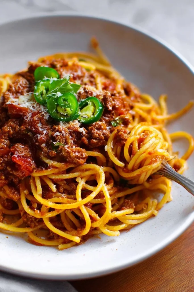 Delicious Cowboy Spaghetti with rich flavors and hearty ingredients