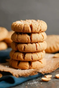 Easy 3-ingredient peanut butter cookies on a baking tray