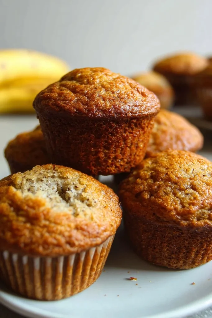 Delicious homemade banana muffins fresh out of the oven