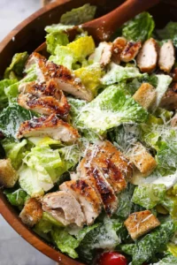 Delicious Grilled Chicken Caesar Salad with fresh greens and creamy dressing