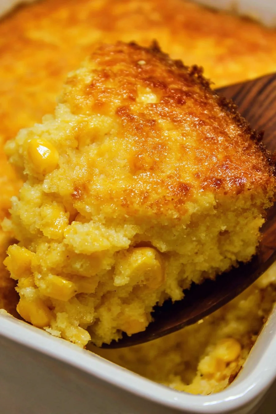 Delicious Jiffy corn casserole baked and ready to serve