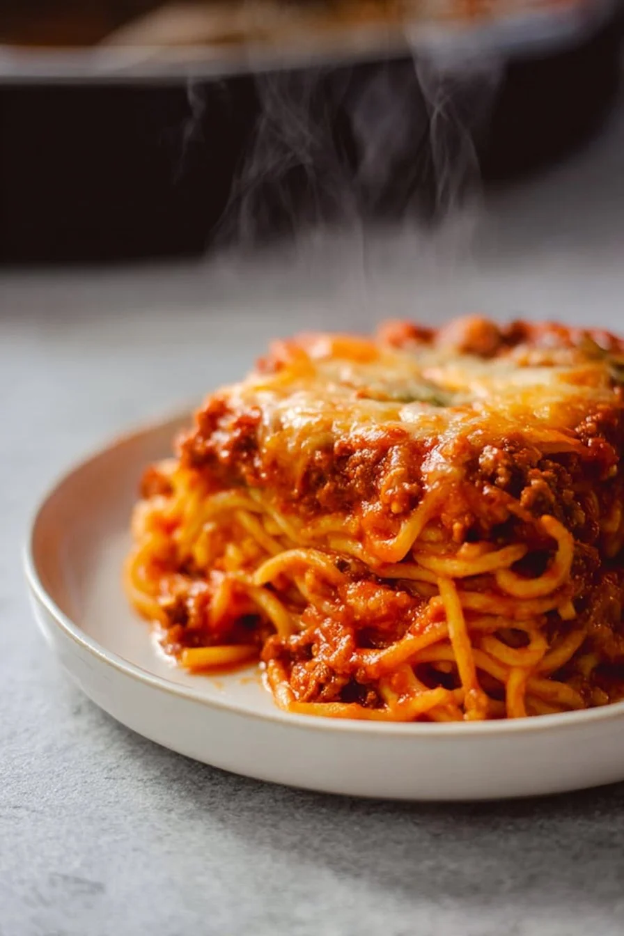 Delicious Million Dollar Spaghetti Recipe ready to be served.