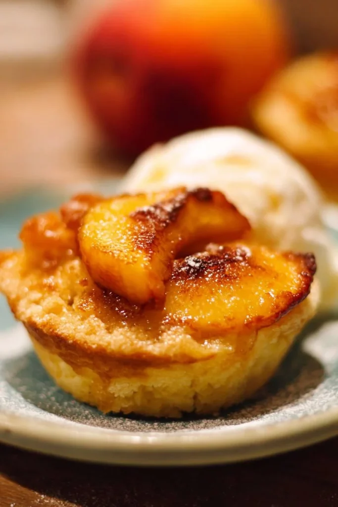 Delicious mini peach cobblers served in cute ramekins