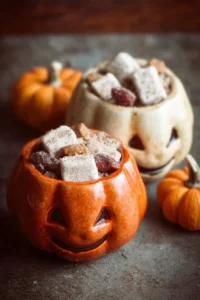 A plate of Pumpkin Spice Buddies surrounded by fall leaves and pumpkins
