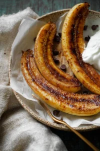 Deliciously baked bananas served as a healthy dessert option