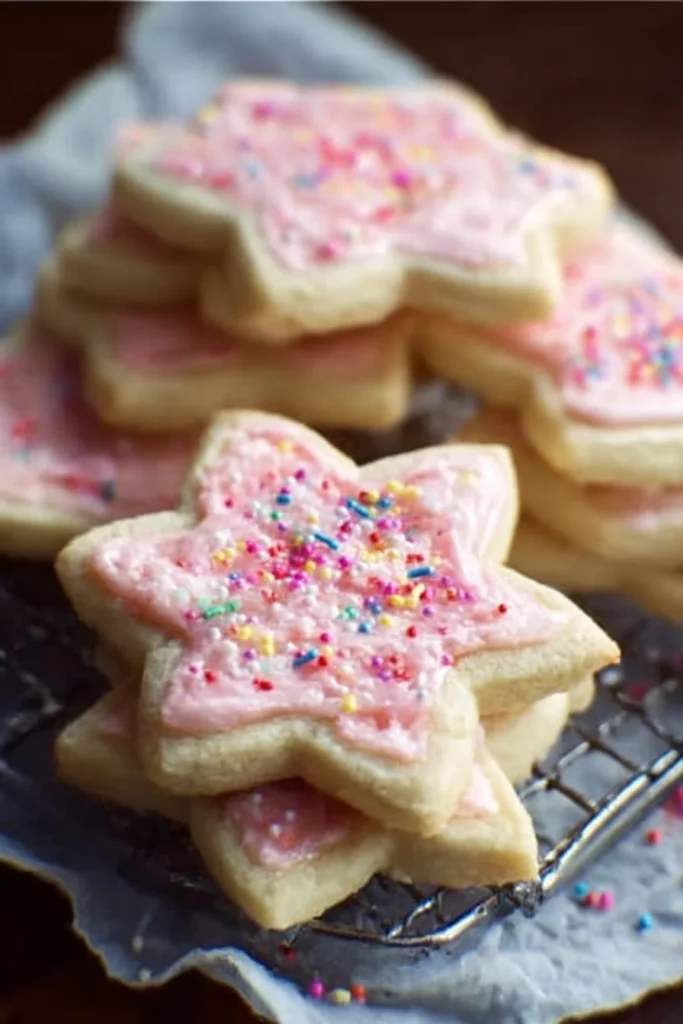 Delicious homemade sugar cookies on a decorative plate