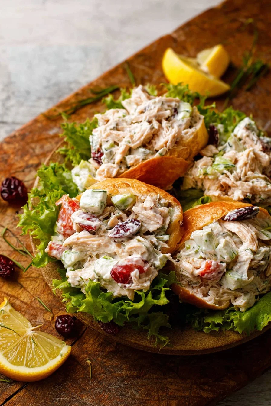 Healthy turkey salad with fresh vegetables and dressing