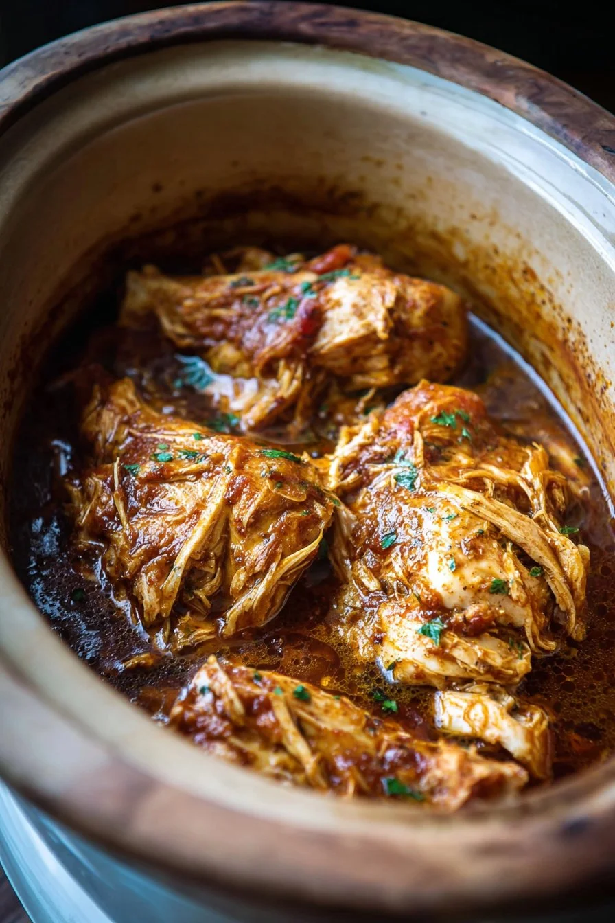 Delicious 3 Packet Crockpot Chicken dish served in a bowl