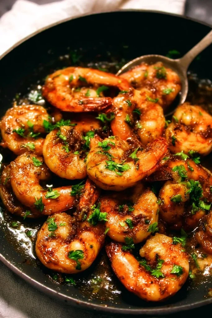 Cajun garlic butter shrimp served in a bowl with fresh herbs and spices