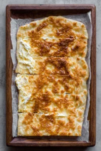 Homemade Cottage Cheese Flatbread topped with fresh herbs and spices