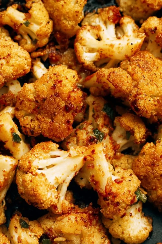 Crispy air fryer cauliflower served in a bowl with dipping sauce