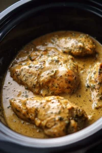 Delicious Crockpot Chicken and Gravy served with mashed potatoes
