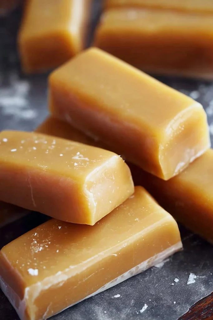 A bowl of homemade microwave caramels ready to enjoy.