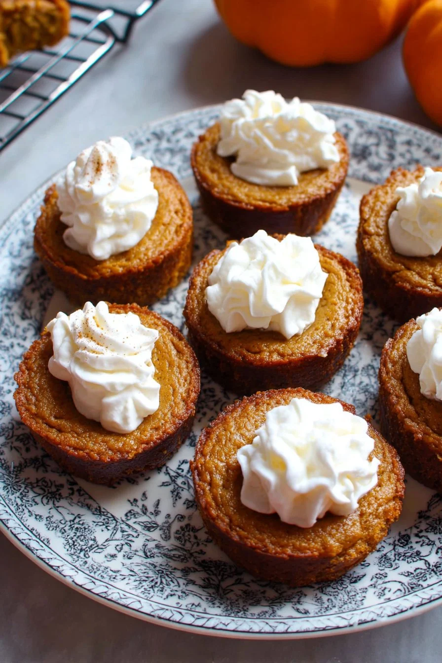 Delicious pumpkin pie cupcakes with creamy whipped cream topping