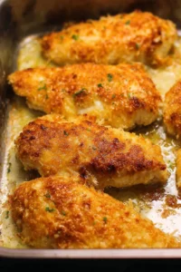 Quick and easy baked Parmesan chicken recipe for a delicious dinner