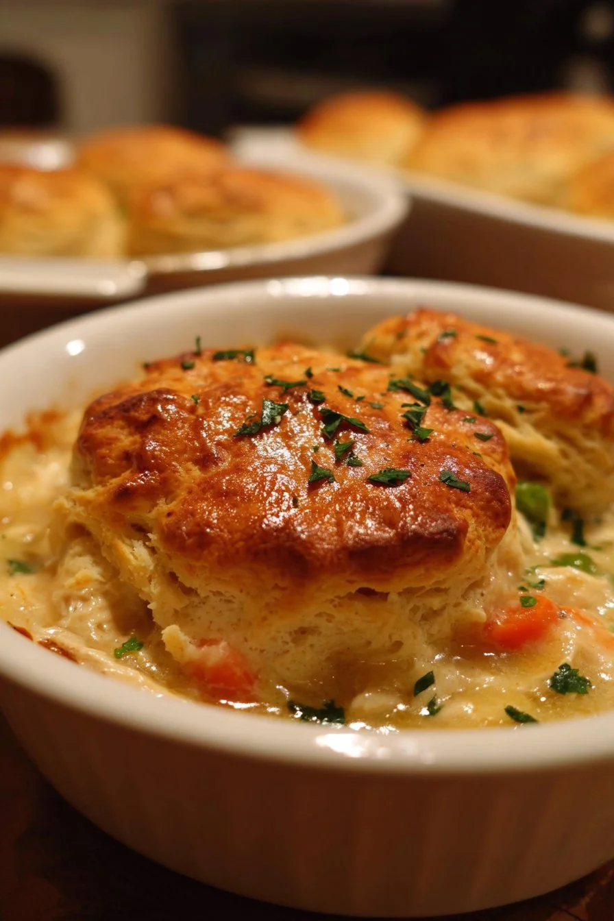 Delicious Red Lobster Biscuit Chicken Pot Pie served in a bowl