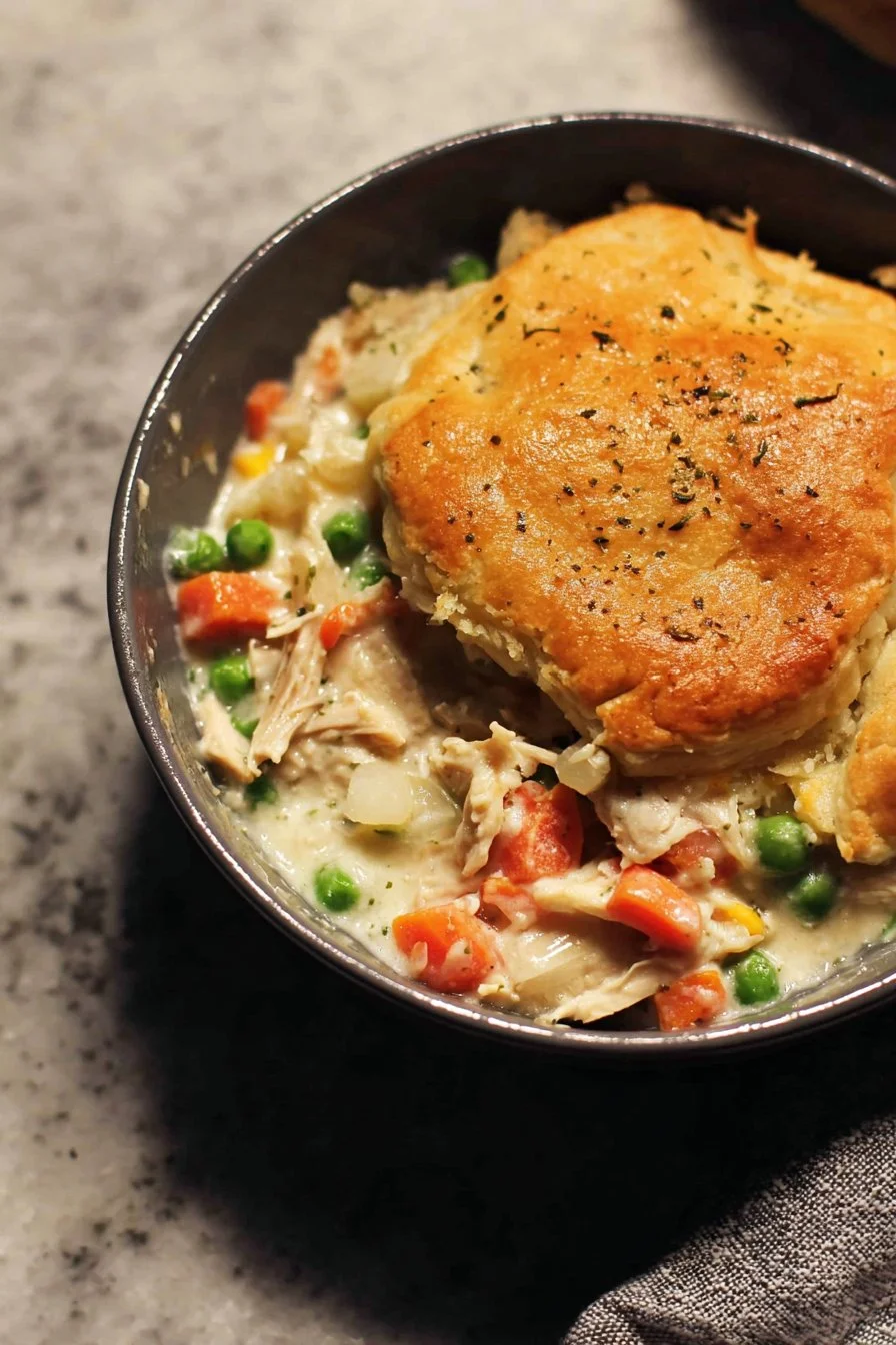 Delicious slow cooker chicken pot pie with creamy filling and flaky crust