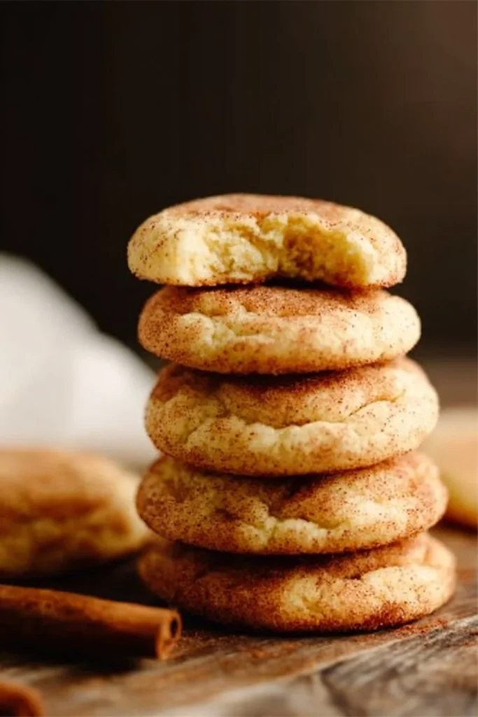 Delicious homemade snickerdoodle cookies with cinnamon sugar topping