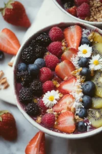 Three delicious acai bowls recipe for a healthy breakfast or snack.