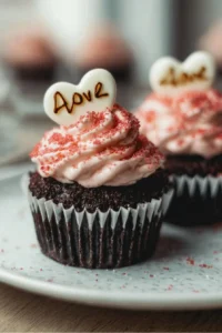 Delicious Valentine's Day Cupcakes decorated with hearts and love themes