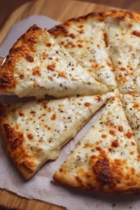 Delicious white pizza topped with ricotta, mozzarella, and fresh herbs