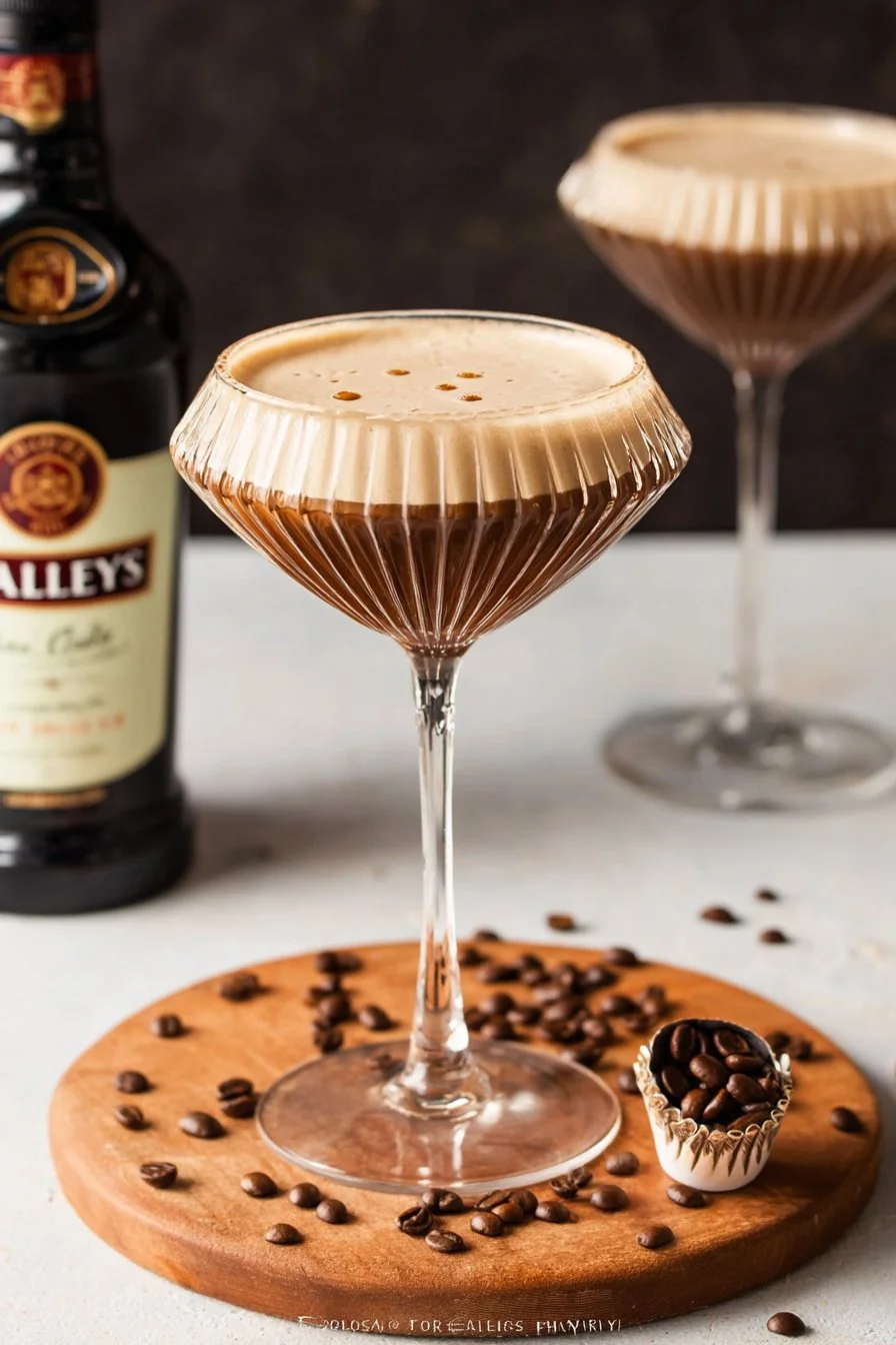 Baileys Espresso Martini cocktail with espresso and Baileys cream liqueur