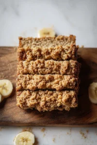 Deliciously moist Banana Bread With Streusel topping, perfect for breakfast or a snack.