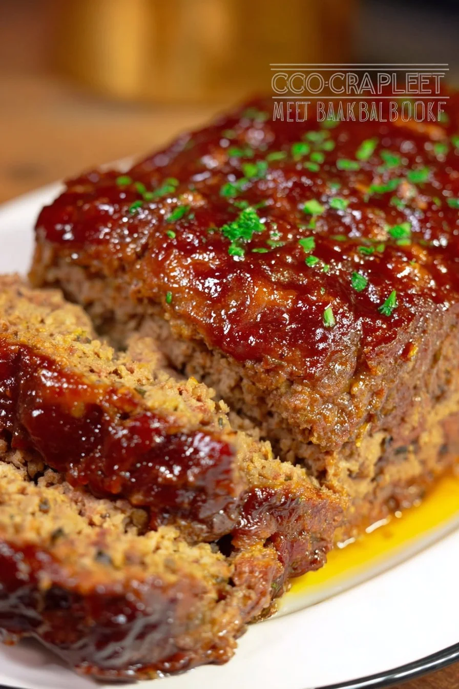 Delicious Copycat Cracker Barrel Meatloaf served with mashed potatoes.