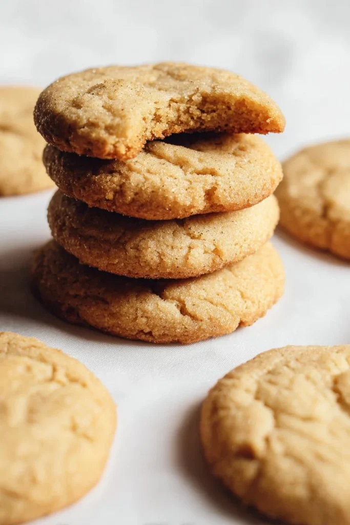 Plate of easy 3 ingredient brown sugar cookies fresh out of the oven