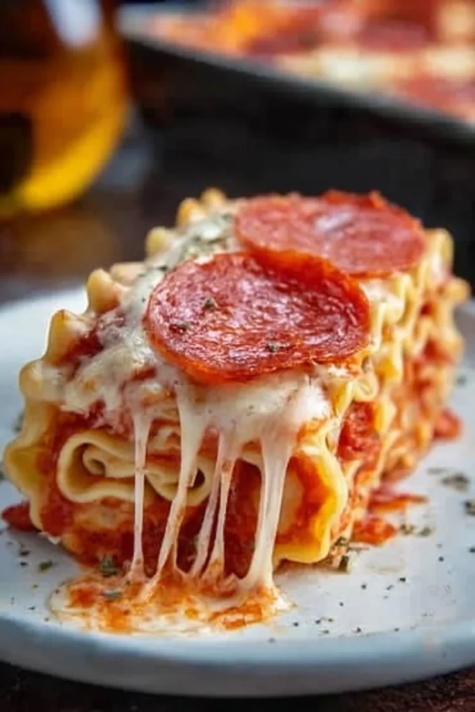 Delicious Pepperoni Pizza Lasagna Roll Ups ready to serve