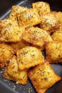 Golden toasted ravioli served with marinara sauce, air-fried or oven-baked.