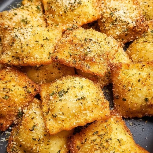 Golden toasted ravioli served with marinara sauce, air-fried or oven-baked.