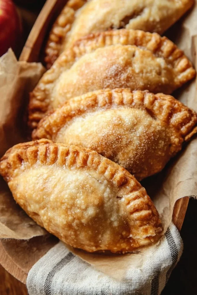 Freshly baked apple hand pies with flaky crust and spiced apple filling
