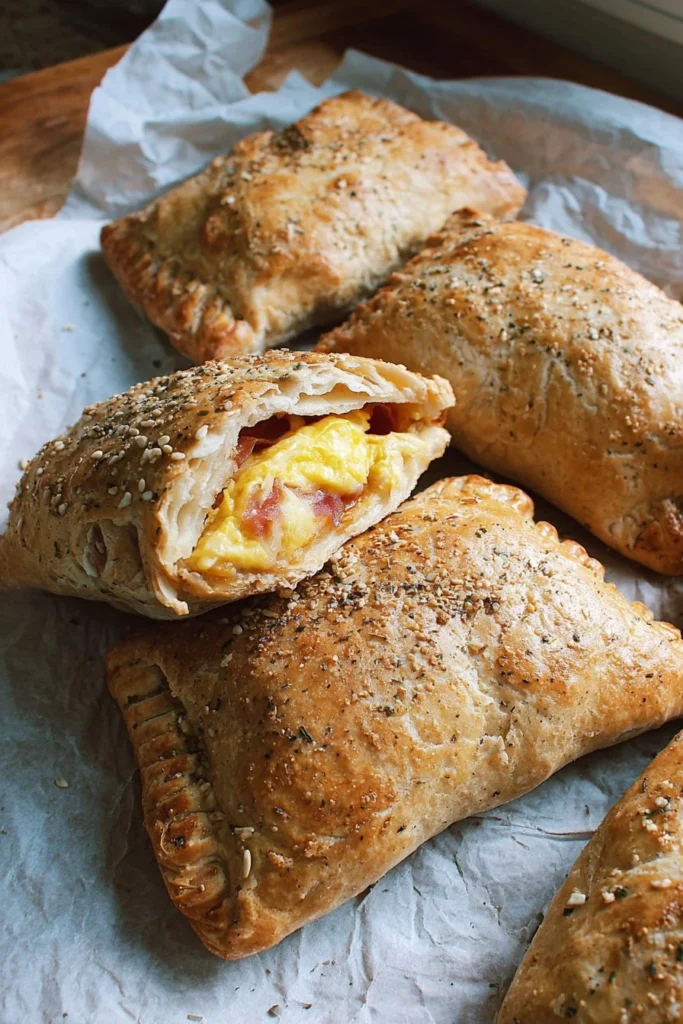 Homemade Breakfast Hot Pockets made with freshly milled flour